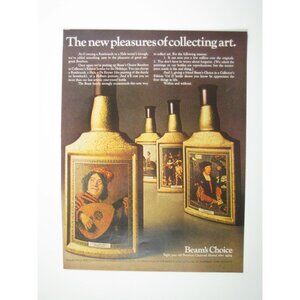 Beams Choice Bourbon Whiskey Art Labels Vintage 1967 Print Advertisement